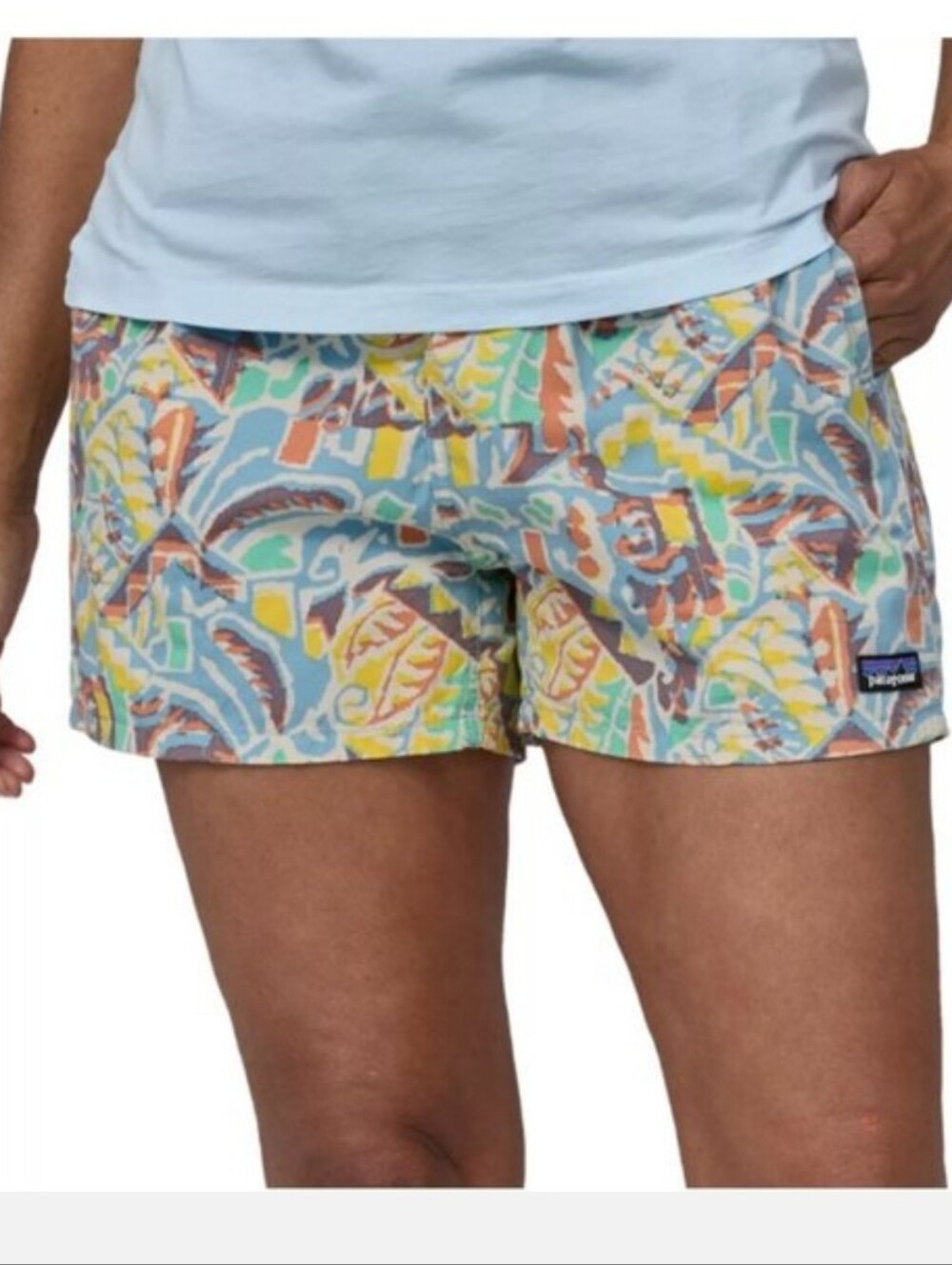 Patagonia Funhoggers Womens Cotton Shorts Multicolor Tropical Print